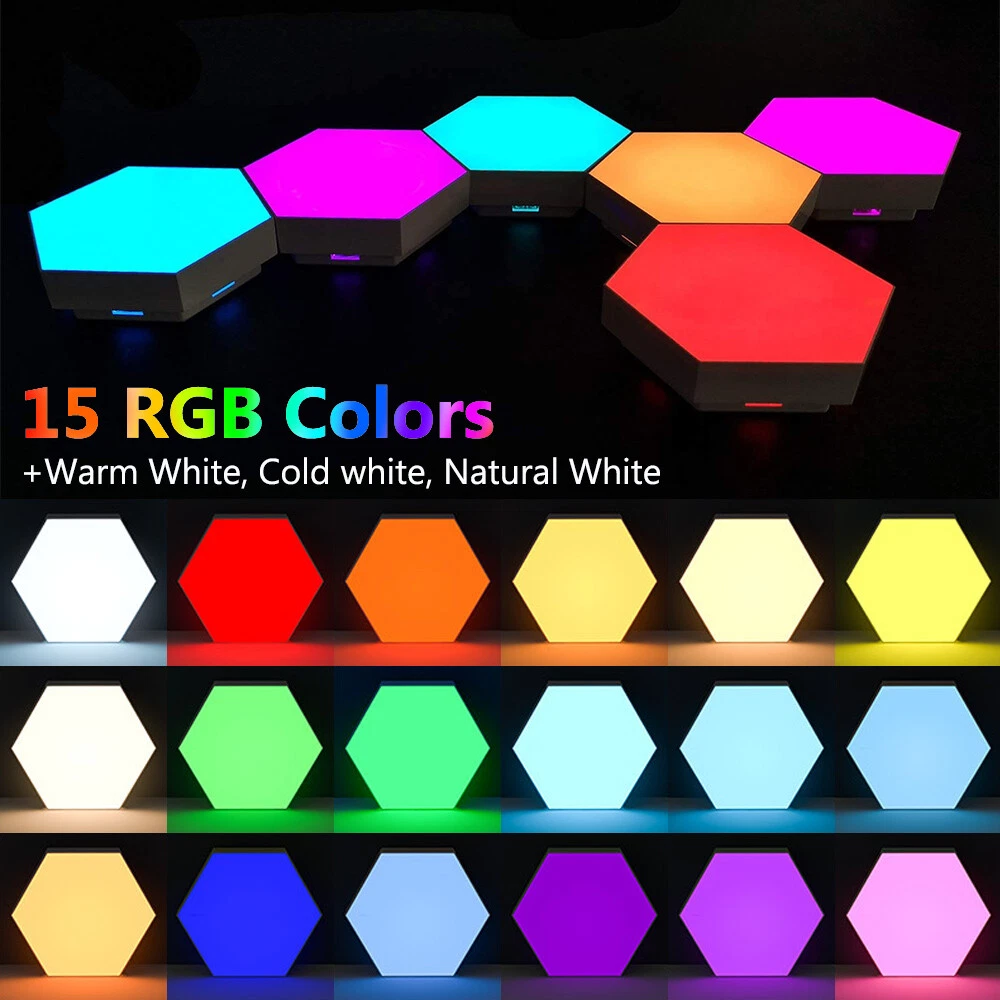 Touch Sensitive LED Wall Panels Hexagon Lights RGB Cellular Lights Room Decor UK