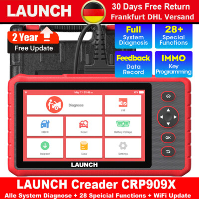 2026 CRP909X PRO Profi OBD2 Diagnosegerät Alle System TPMS EPB SAS ABS DE