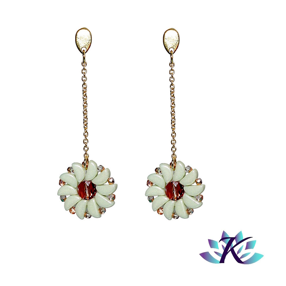 Boucles d'oreilles fleurs légères en cristal et cuivre anti-allergie pour oreilles sensibles