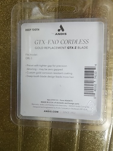 Andis Deep Tooth GTX - EXO CORDLESS Gold Replacement GTX-Z Blade 74110 - 第 2/3 張圖片