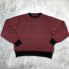 Marcello Sweater Mens Medium Orange Geometric...