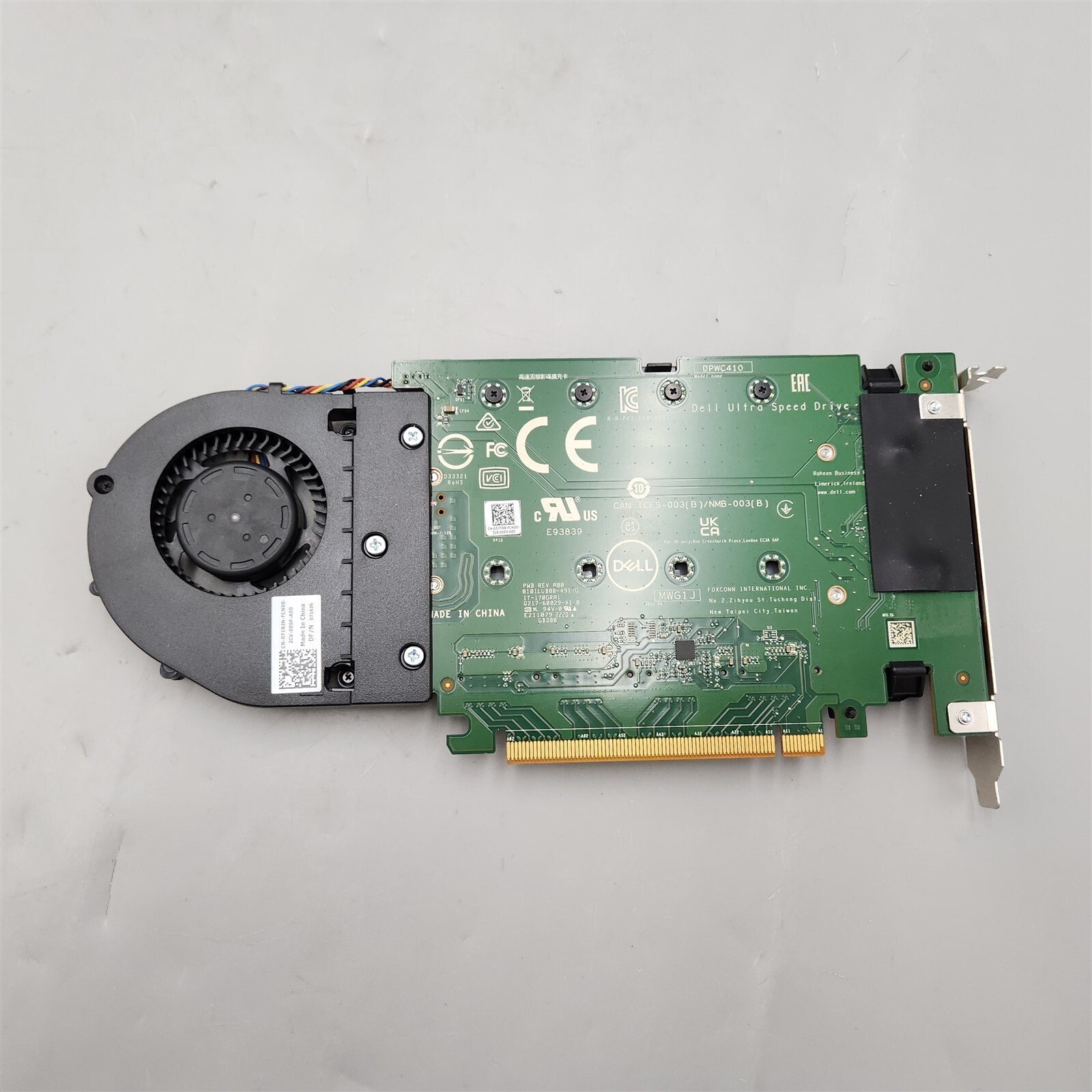 Dell UltraSpeed Drive Quad NVMe M.2 PCIe x16 SSD Advanced Card [3J7WX