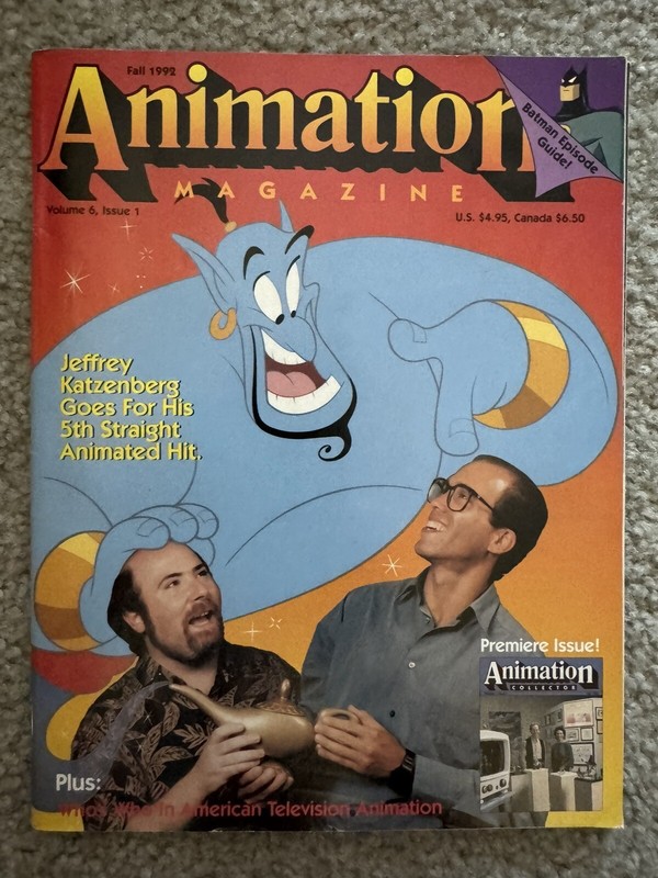 Animation Magazine Vol. 6 #1 Fall 1992 Aladin, Batman, Jeffrey Katzenberg