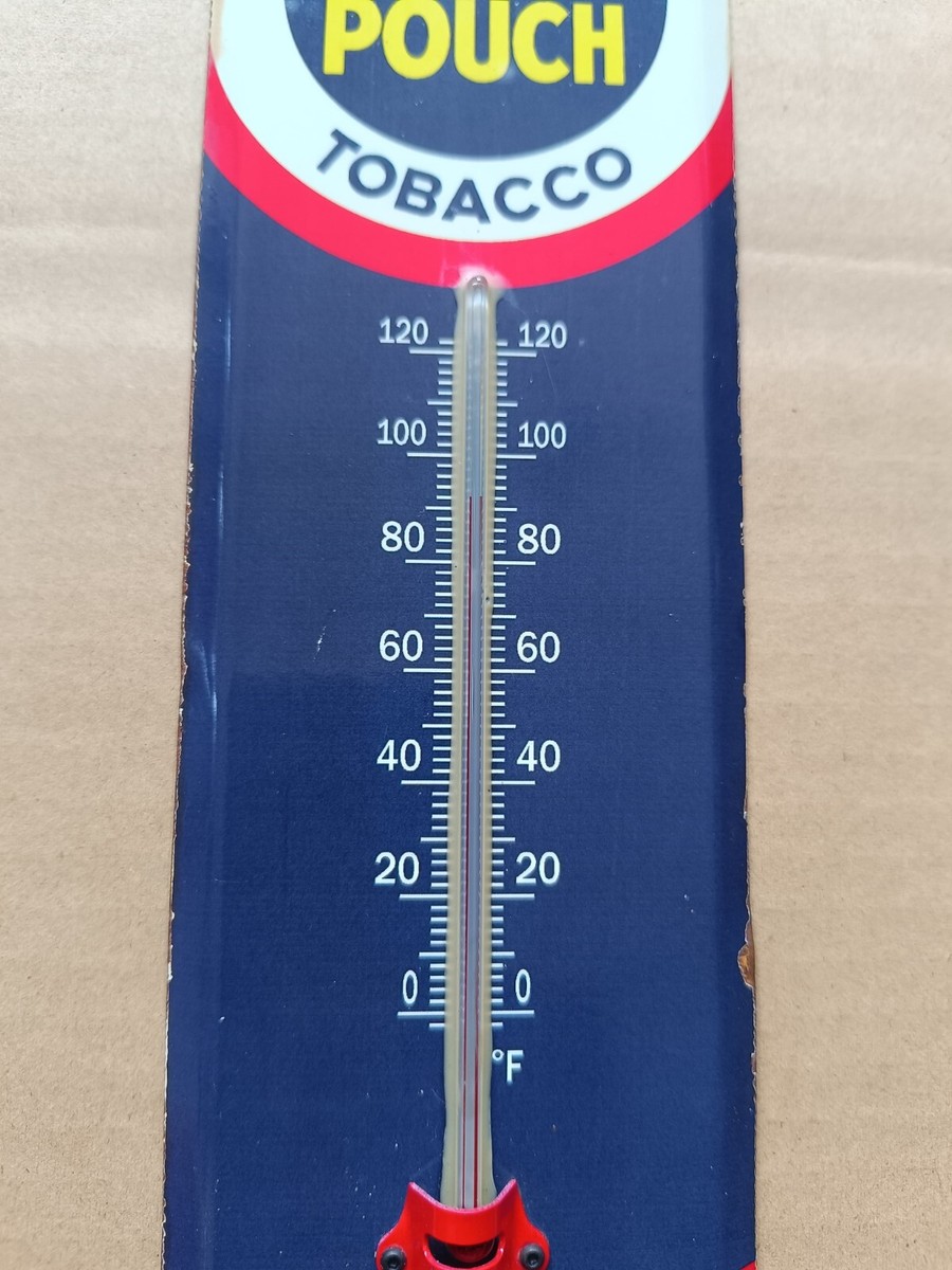 Vintage Glass Thermometer CHEW MAIL POUCH TOBACCO No porcelain