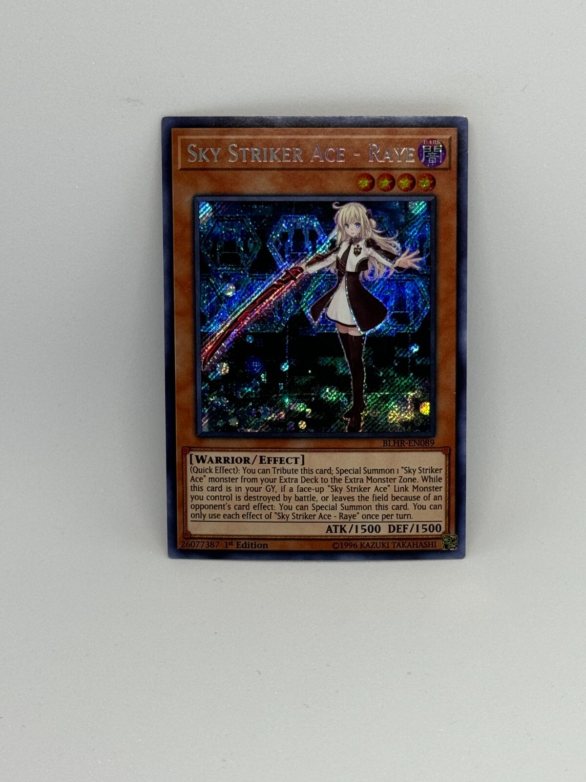 Yugioh Card Sky Striker Ace - Raye BLHR-EN089 SECRET RARE 1st Edition - NM