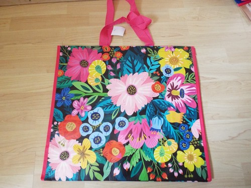 NEW EXTRA LARGE XL Flowers Floral Design SHOPPER SHOPPING BAG Reusable - Picture 2 of 10