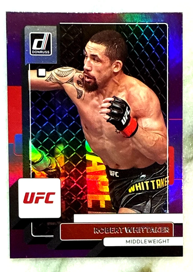 Robert Whittaker 2023 Panini Donruss UFC Middle Weight Purple Flood Card #187 - Image 3 of 4