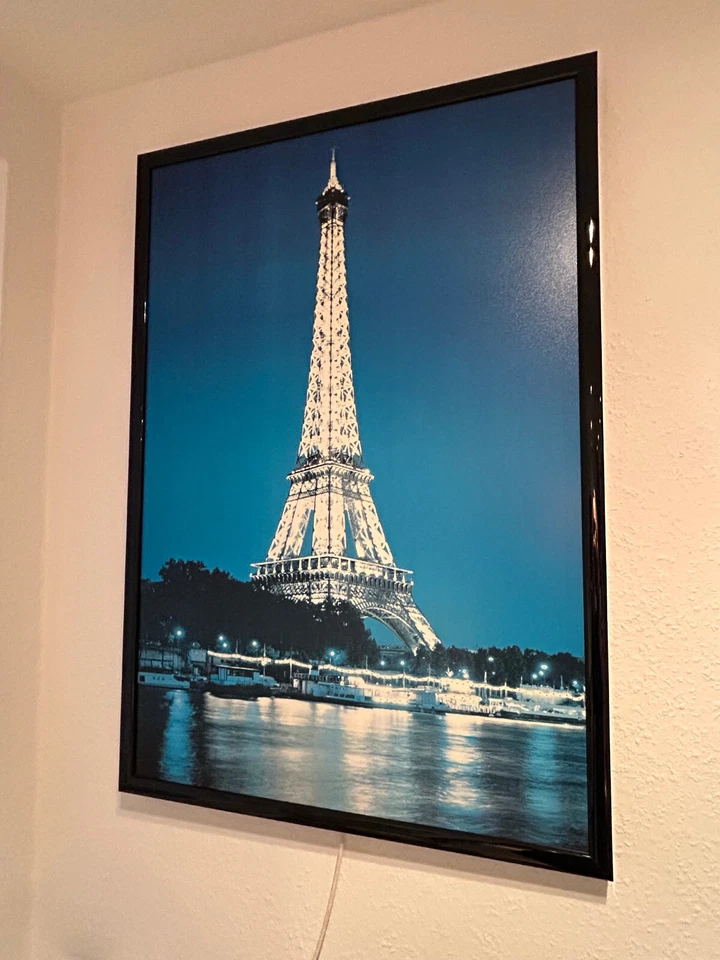 Wandbild Eiffelturm mit kleinen LED-Lichtern (60cm x 87,5cm x 3,5 cm) - Bild 2 von 3