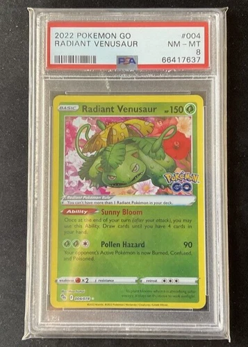 Pokemon 2022 Radiant Venusaur 004/078 PSA 8
