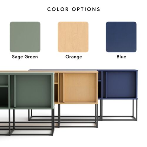 24/7 Shop at Home Taiko 60 inch Modern 16 Colors LED TV Stand with Shelves, - Picture 8 of 9