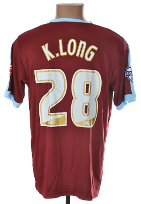 BURNLEY ENGLAND 2015/2016 HOME FOOTBALL SHIRT SIZE L ADULT K.LONG #28
