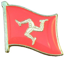 Isle of Man Flag Pin Badge IOM Brooch Ellan Vannin Mann