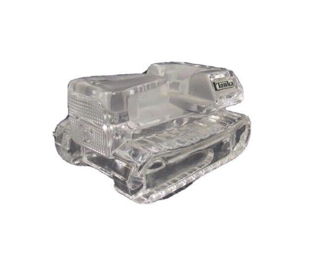 1989 Hofbauer Germany Crystal Tonka Bulldozer Figurine Paperweight