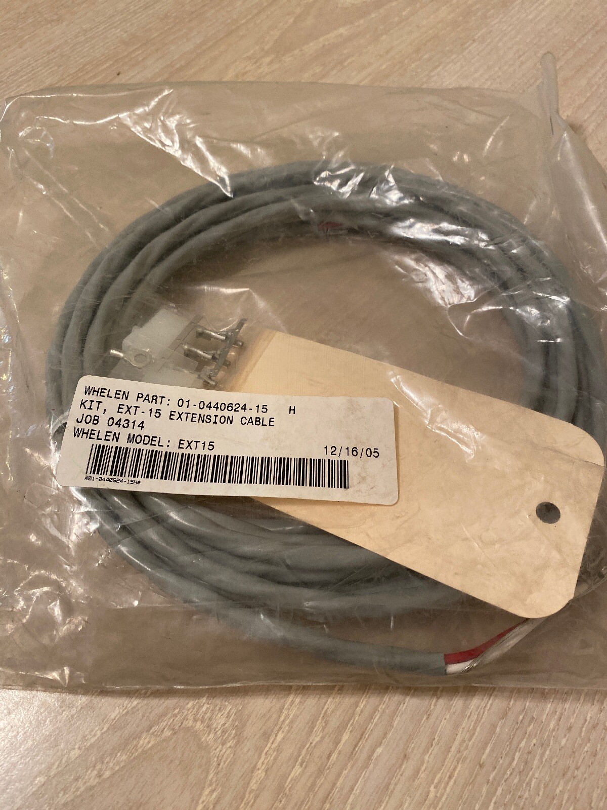 Whelen Ext15 Strobe 3 Wire Extension Cable 15 Foot Connector and Pins