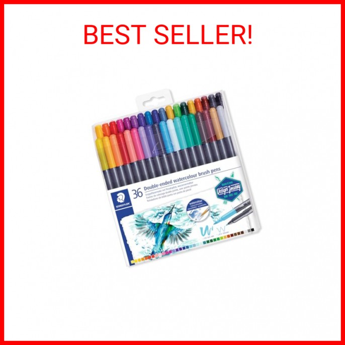 Staedtler 3001 TB36 ST Double-Ended Watercolour Brush Pen, 3