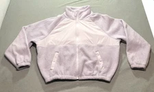 Blogilates Fleece Sweater Women's M Full Zip Feminine Lounge Minimalist Purple