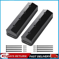 Black Center Bolt Valve Covers For 87-00 Chevy Gmc 305 350 Small Block V8 Black