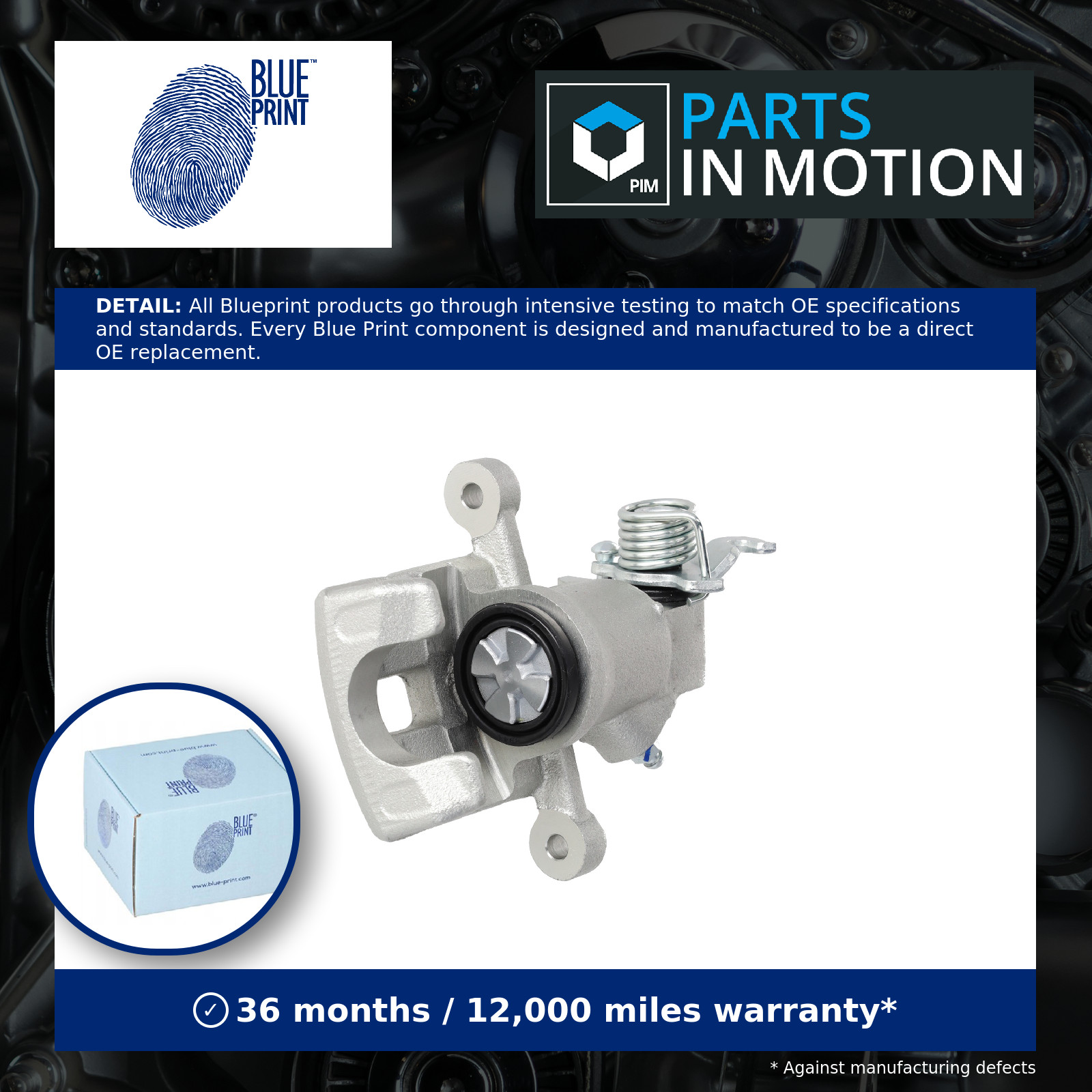 Brake Caliper fits HYUNDAI i10 PA 1.0 Rear Right 11 to 17 G3LA Blue Print New
