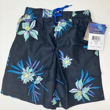 Kanu Surf Avalon UPF 50 Beach Swim Trunks Boy's size 7 Driftway Black
