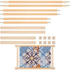 Cross Stitch Scroll Frame Set with Plastic Clamps Beech Hardwood Embroidery F...