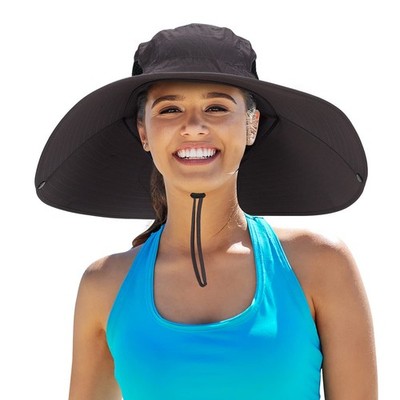 Leotruny Women Super Wide Brim Sun Hat UPF50+ Waterproof Bucket Hat for Fishi...