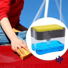 Kitchen Soap Dispenser with Sponge Holder Liquid Soap Pump Sink Caddy Holder