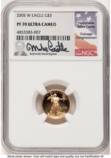 2005-W Proof Gold Eagle 1/10 oz Mike Castle NGC PF70