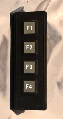 Keymat Technology Surface/Flush Mount Rubber Keypad 4 Function Keys F1 F2 F3 F4