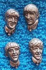 Vintage 1964 The Beatles NEMS Tie Tack Lapel Pins Complete Set of 4 Loose