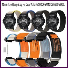 16mm Travel Loop Nylon Strap For Casio Watch G-SHOCK GA110 100 120 GA900 GA2100