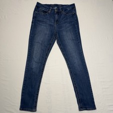 Seven7 Tummyless Mid Rise Skinny Jeans Women  s Size 12 Dark Blue Denim