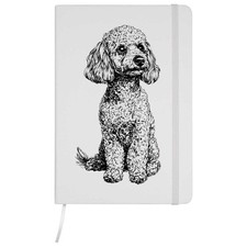 A5 'Miniature Poodle Sitting' White Hardcover Ruled Notebook NB00072903 