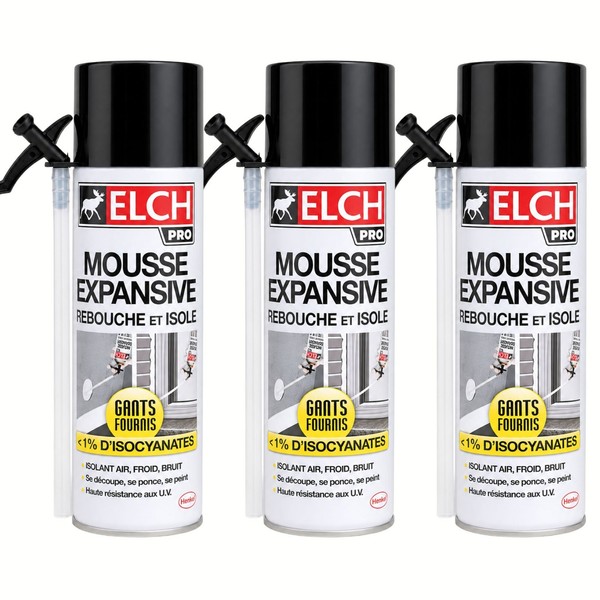 Bauschaum PU Schaum 3X 500 Ml Zum FüLlen DäMmen Abdichten Von Fugen & HohlräUmen-image