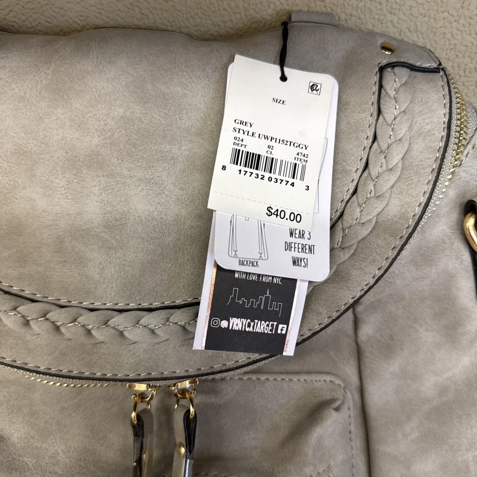 Cartera Mochila Gris Rayo Violeta Foto 4 de 4