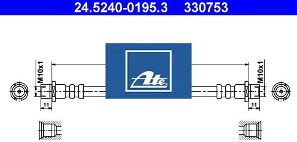 ATE 24.5240-0195.3 Bremsschlauch Hinterachse Hinten FüR Opel-image