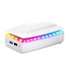 Cooling Fan for PS5 Slim Disc/Digital Low Noise Dustproof Cooler w/8 Modes Light