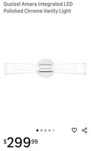 Bathroom Light Fixture,Vanity Light Amara Integrated LED Polished Chrome NEW  - Picture 2 of 8