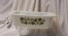 Vintage Pyrex Spring Blossom Green 913 Bread Loaf Pan - 8.5” x 4.5” Milk Glass