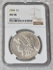 1904 P MORGAN 90% SILVER $1 DOLLAR NGC CERTIFIED AU 58 AU58 PHILADELPHIA US MINT