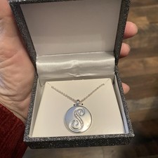 Silver Tone Necklace Letter S