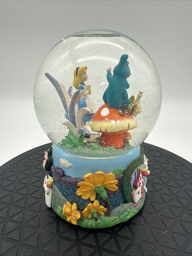 Vintage Alice In Wonderland Snow Globe, Alice And The Caterpillar Enesco Musical - 第 4/8 張圖片