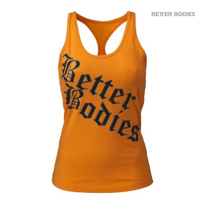# Better Bodies Printed T-Back Tank Top - Bright Orange- GR. S  ( Restposten )