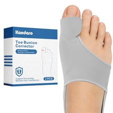 2 PCS Bunion Corrector Big Toe Straightener Sleeve Hallux Valgus Gray