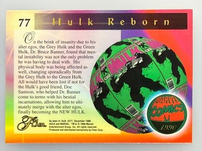 1994 Marvel Comics Flair - #77 Hulk Reborn