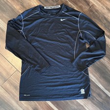 Nike Pro Combat Dri-FIT Mens Long Sleeve Compression Shirt Black Large