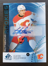 2025-26 SP Game Used Hunter Brzustewicz Authentic Rookies Blue Auto AR-HB Flames