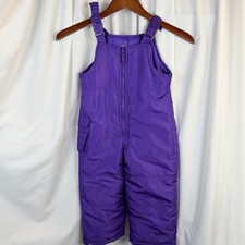 London Fog Kids Snow Bib Overalls Purple Zip Buckle Closure 4T Winter Snow