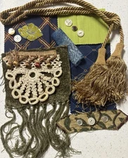 Slow Stitch Junk Journal Kit Craft Sewing Crochet Vintage Fabric Lace #21