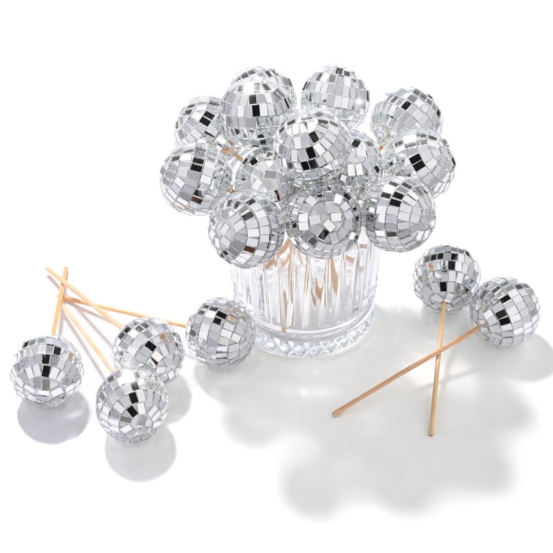 AplusChoice 20PCS 1.6" Small Disco Ball Mirror Mini Hanging Events Wedding Party