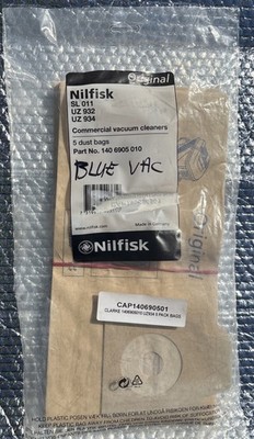 Nilfisk 5-pk Genuine VACUUM CLEANER DUST BAGS UZ 932/934, SL 011
